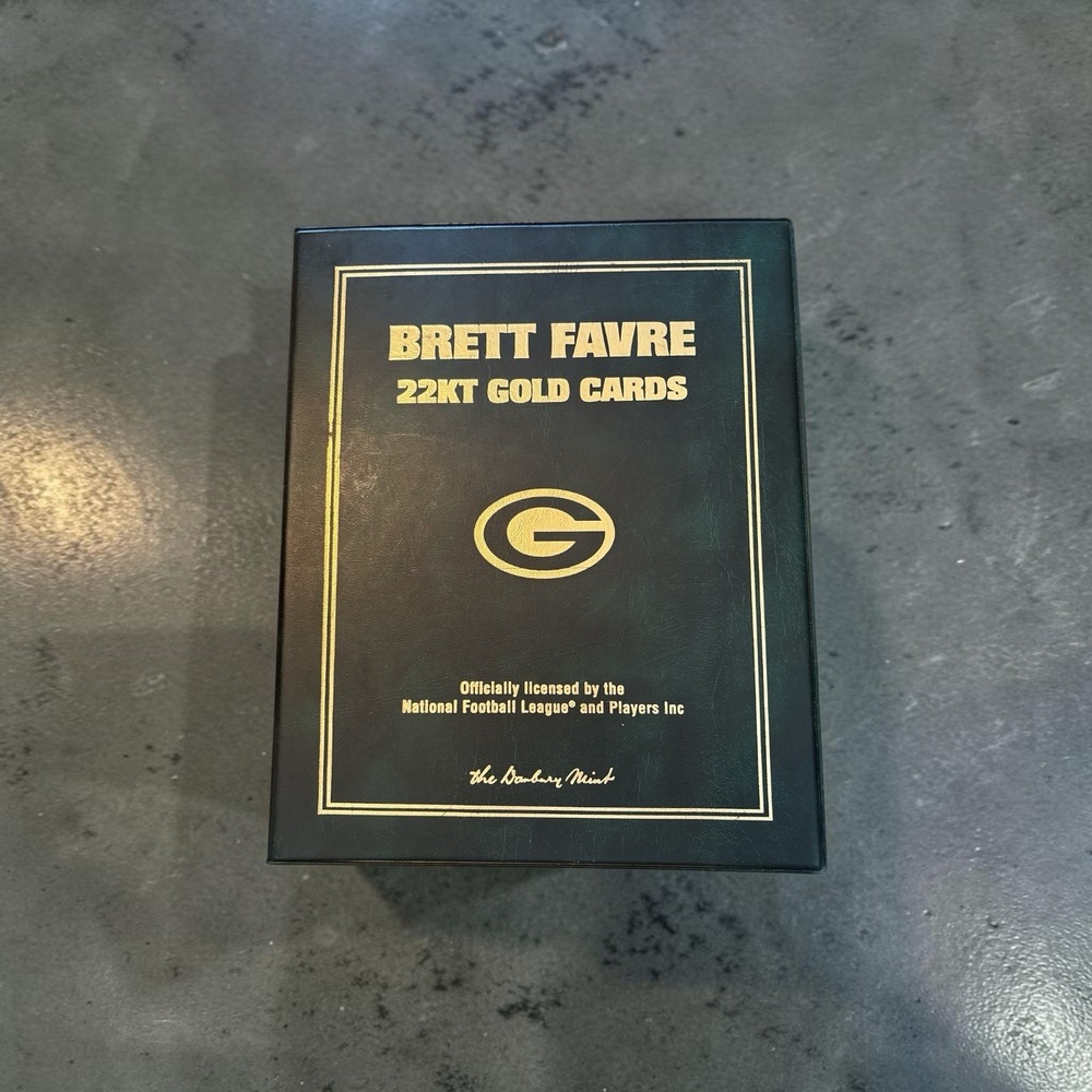Green Bay Packers Brett Favre 22kt Gold Cards Set with Book Danbury Mint
